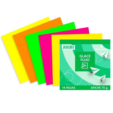 Papelería Valman PAPEL GLACE FLUORESCENTE MAZO 14 h