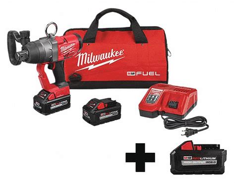 MILWAUKEE 1" Cordless Impact Wrench Kits, 18.0 Voltage, 1800 ft.-lb ...