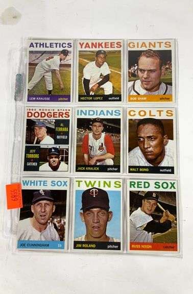 1964 Topps Baseball Cards 9 Card Lot Semi High Numbers Hash Auctions