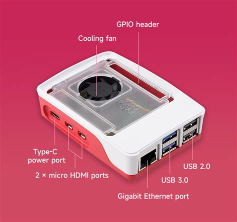 Raspberry Pi 5 Official Case SC1159 Red White