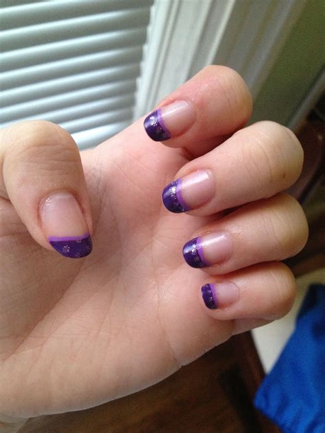 A Fun Purple French Manicure Purple French Manicure Nail Polish Collection Nails Fun Finger