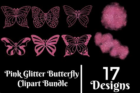 Pink Glitter Butterfly