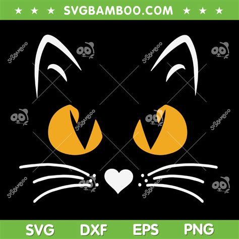 Scary Halloween Black Cat Svg Png