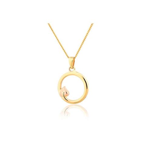 Clogau Tree Of Life Circle Pendant 9ct Yellow Gold 9ct Welsh Rose