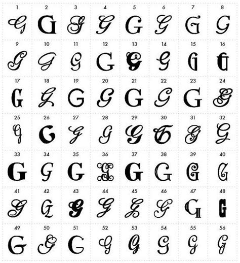 Image Result For Letter G In Different Styles Letter G Tattoo