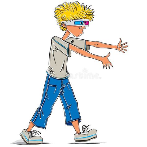 Funny Boy Wearing 3d Glasses Stock Vector Illustration Of Expression