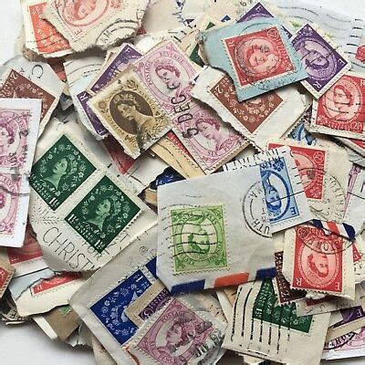 50g WILDINGS GB/UK/British Stamps ON Paper Mixed from Kiloware ...