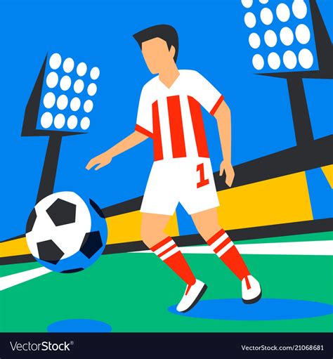 Midfielder Player Football Royalty Free Vector Image