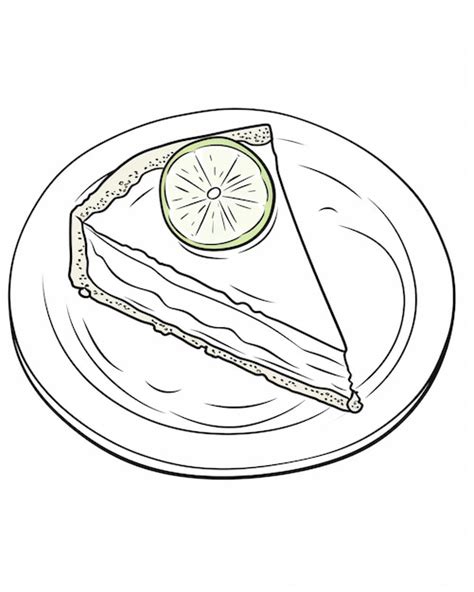 Premium Photo | A drawing of a slice of pie with a lime slice on top ...