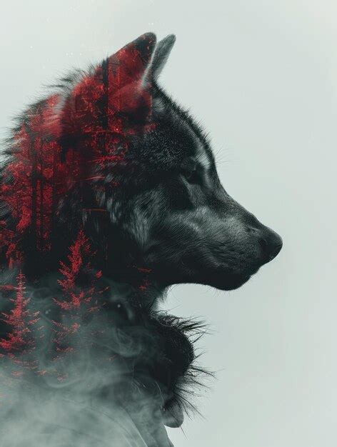 Werewolf At Night In The Fog Premium Ai Generated Image