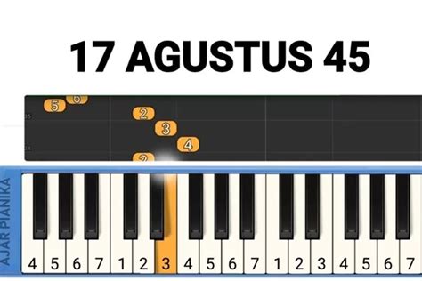 Not Pianika Lagu 17 Agustus 1945 Hari Merdeka Lengkap Lirik Pakai Cara