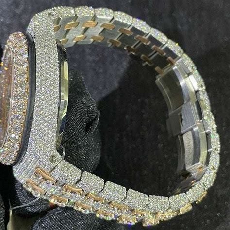 Full Iced Out VVS Bling Bling Diamond Stainless Steel Rose Gold Plated