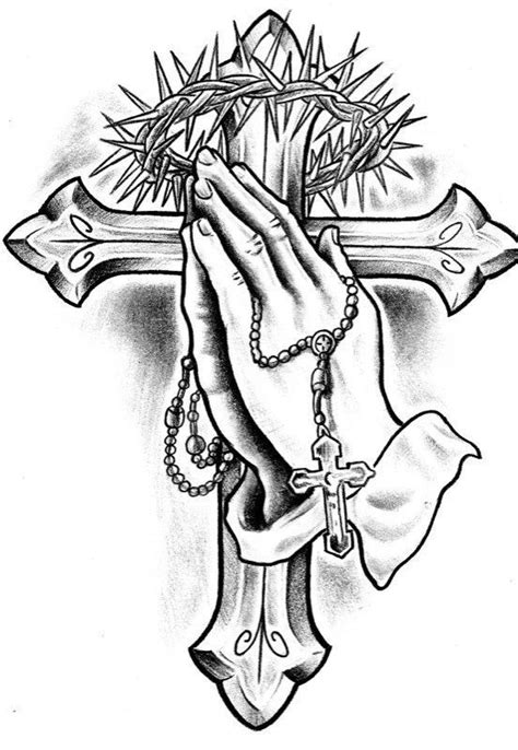 Croix Catholique Prière Praying hands tattoo design Tattoo design