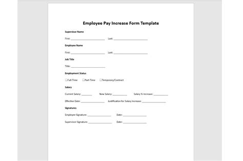 Editable Employee Pay Increase Form Employee Pay Increase Form