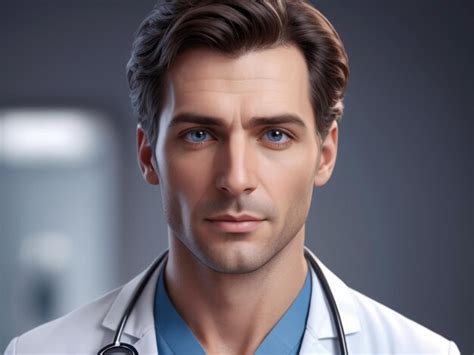 Premium Photo A Male Doctor With A Stethoscope On His Neck