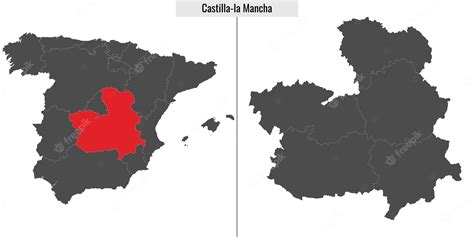 Premium Vector Map Of Castillala Mancha