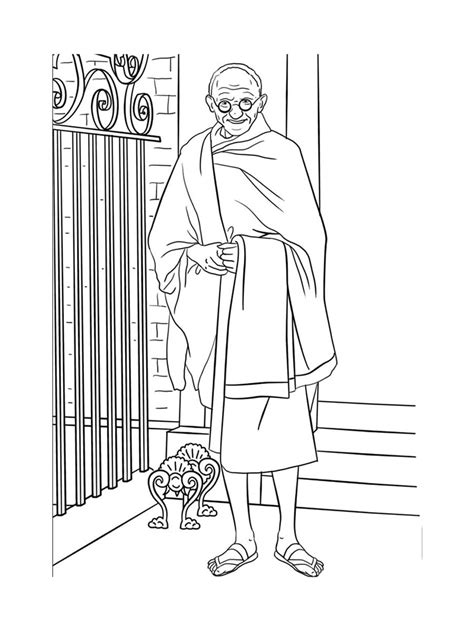 Mahatma Gandhi Coloring Pages SeaColoring