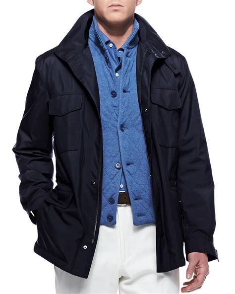 Loro Piana Traveler Windmate Storm System Jacket Navy