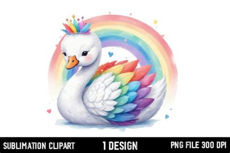 Watercolor Rainbow Duck Clipart Graphic By Vertex · Creative Fabrica