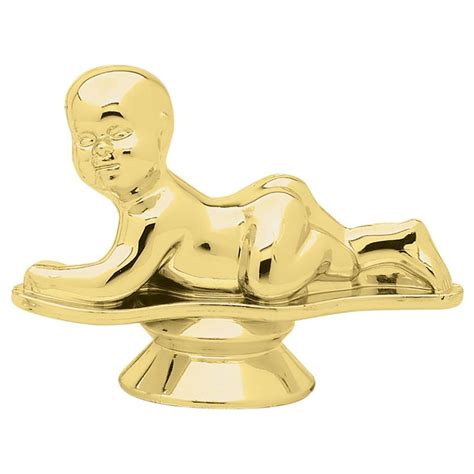 3 12 Inch Gold Plastic Crawling Baby Trophy Figure