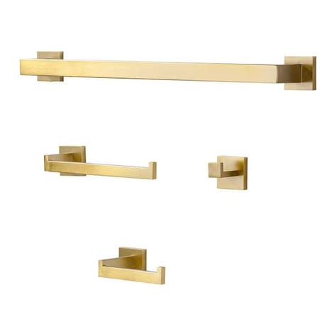 Iviga 4 Piece Bathroom Hardware Set With Towel Bar Robe Hook And