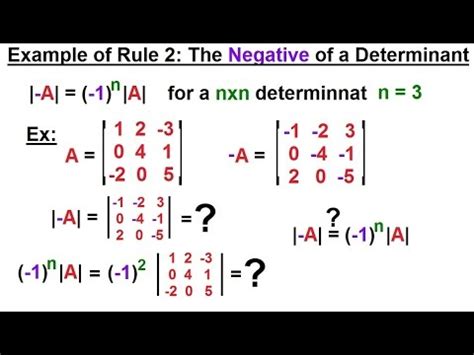 Linear Algebra Ch Determinants Of Example Of Rule The