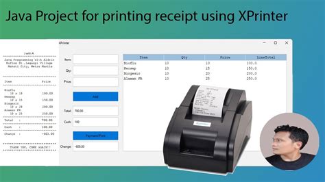 Java Swing For Printing Receipt Using Xprinter Youtube