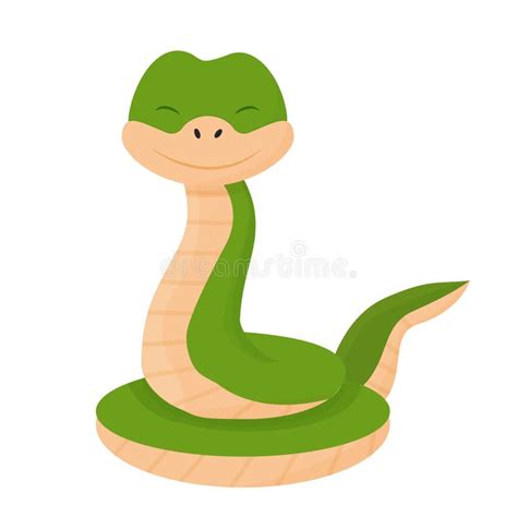 Cobra De Personagem Bonita E Alegre Sorrindo No Estilo De Desenho