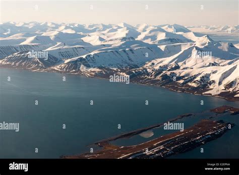 Norway Svalbard Islands Spitzbergen Aerial View Stock Photo Alamy