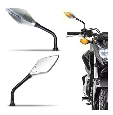 Espelho Retrovisor Moto Naked Pisca Led Esportivo G7 Parcelamento Sem