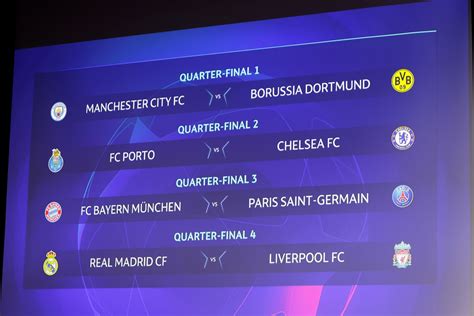 Uefa Champions League Draw — Quarter Final And Semi Final Bayern To Face