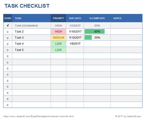 How to create project management task list excel