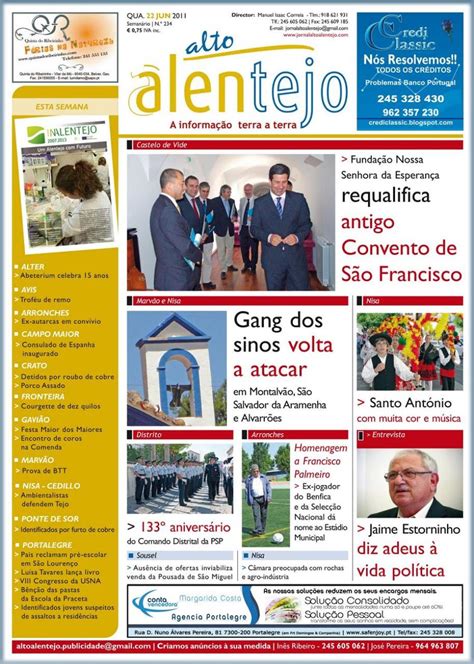 ARRONCHES EM NOTÍCIAS Arronches Jornal Alto Alentejo destaca