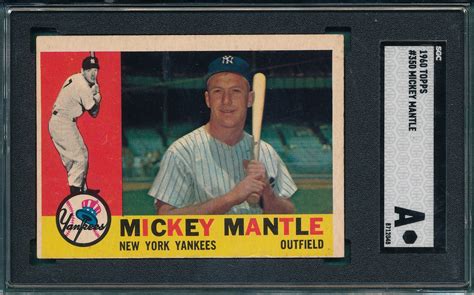 Lot Detail Topps Mickey Mantle Sgc Authentic