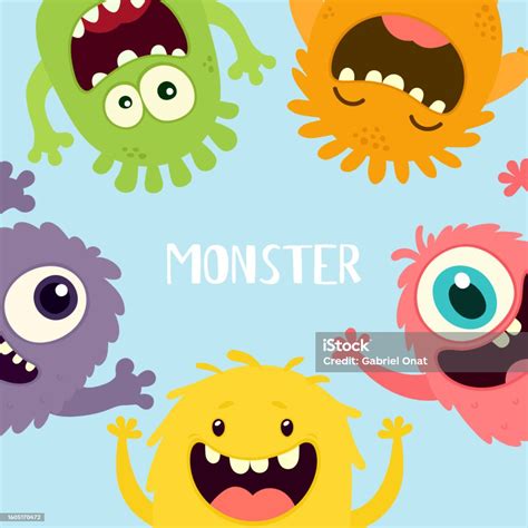 Cute Monster Seamless Pattern Stock Illustration Download Image Now