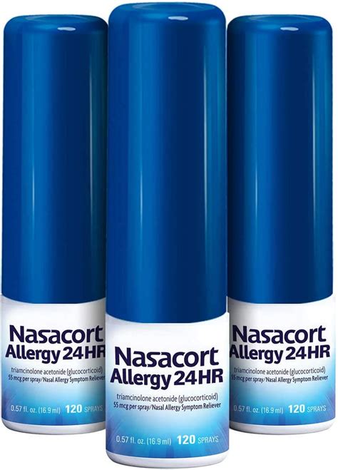 Nasacort Allergy 24hr Non Drip Nasal Spray 120 Sprays 3 Pk