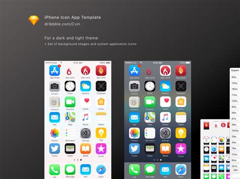 App icon template for iPhone by Ivan Zaytsev on Dribbble