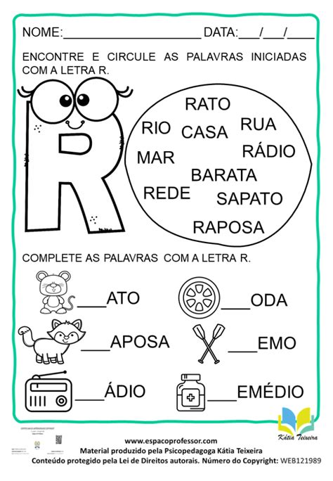 Atividades Para Educa O Infantil Atividade Letra R Off