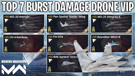 Top Burst Damage Drone Vip Modern Warships Youtube