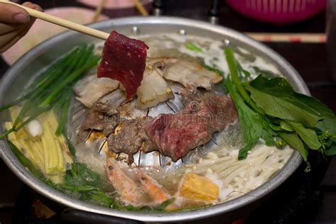Bbq And Hot Pot Stock Image Image Of Cooking Cucumber 32332745