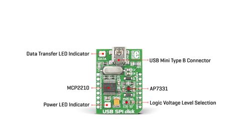 Usb Spi Click Breakout Board For Mcp2210 Usb To Spi Converter