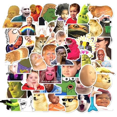 50 Pack Of Meme Stickers Etsy