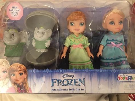 Disney Petite FROZEN ANNA ELSA w/ Trolls GIFT SET 6" Toddler Dolls ...