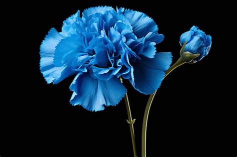 Premium Photo Beautiful Blue Carnation With Stem