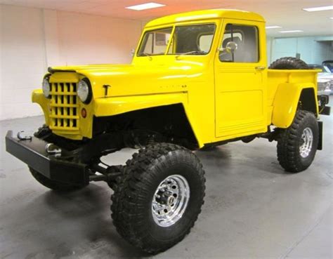 Yellow Jeep Willys Overland Custom X Pickup Truck V No