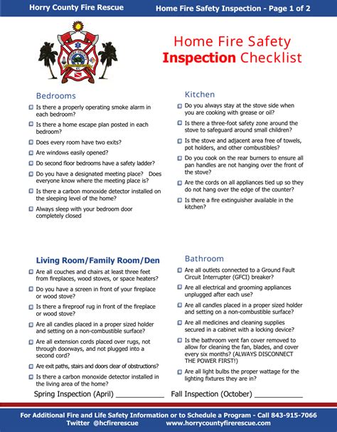 Printable Fire Apparatus Inspection Checklist