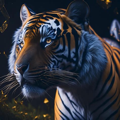 Premium Photo Magical Glow Tiger Cinematic Color Grading Portrait