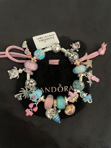 Pandora Bracelet With Pink Ocean Themed Charms Etsy Pandora