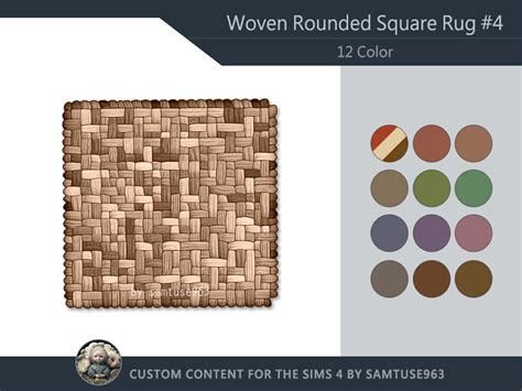 Hq Woven Rounded Square Dance Rug 4 Samtuse963 The Sims 4 Build