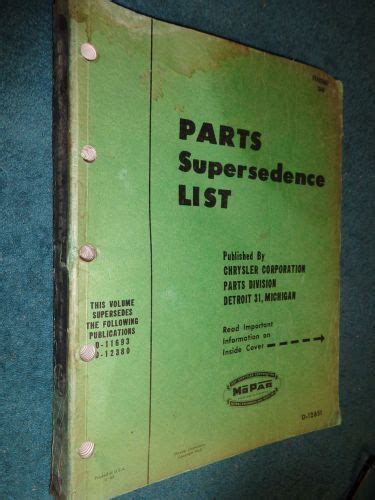 Purchase Chrysler Plymouth Dodge Desoto Parts History Book